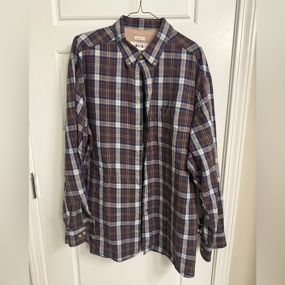 Joseph Abboud Other - Joseph Abboud Cotton Cashmere Soft Burgundy Plaid Shirt XL Big and Tall Classic